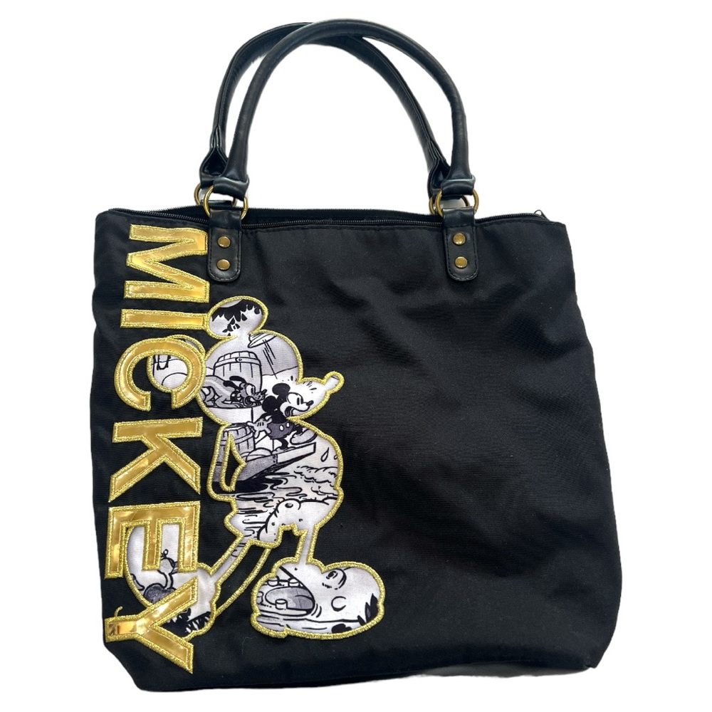 Disney Store Mickey Mouse purse shoulder bag gold‎ black